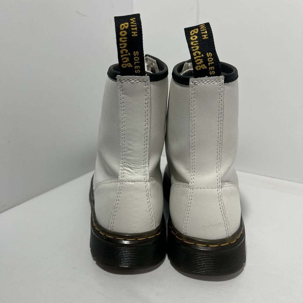 DR. MARTENS Zavala Women's 7 / Men's 6 White Leather Combat Boots Grunge Punk - Picture 4 of 12